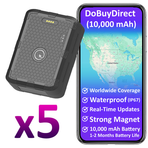 10,000 mAh x 5 + 1 Year Plan (No Monthly Fee) - Magnetic GPS Tracker | Up to 2 Months Battery Life
