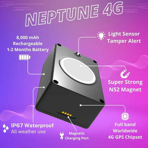 8,000 mAh + 1 Year Plan (No Monthly Fee) - Magnetic Waterproof GPS Tracker |3 to 4 Weeks Battery Life