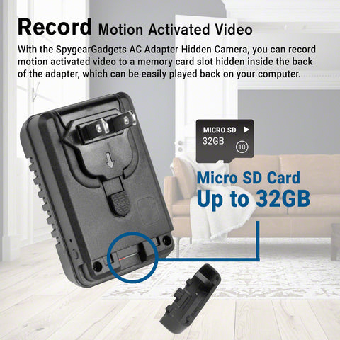 WiFi AC Adapter Hidden Camera Covert Wall Charger | Live Streaming