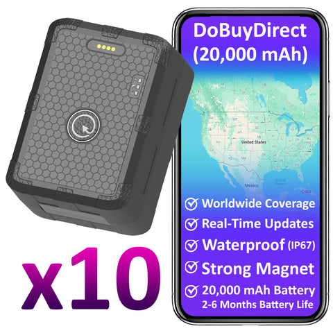 20,000 mAh x 10 + 1 Year Plan (No Monthly Fee) - Magnetic Waterproof GPS Tracker | 2 to 6 Months Battery Life