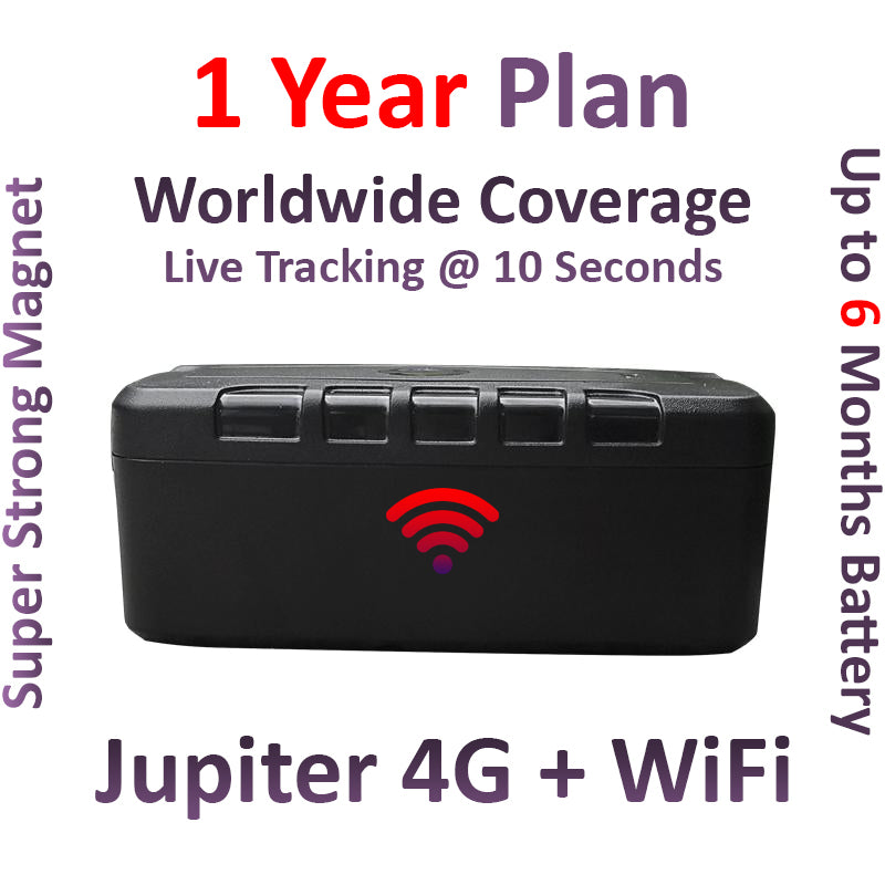Jupiter + 1 Year Plan (No Monthly Fee) - Magnetic GPS Tracker | Up to 6 Months Battery