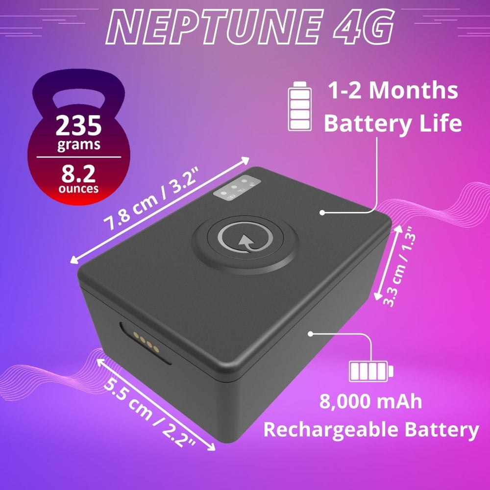 Neptune + 1 Year Plan (No Monthly Fee) - Magnetic Waterproof GPS Tracker |3 to 4 Weeks Battery Life