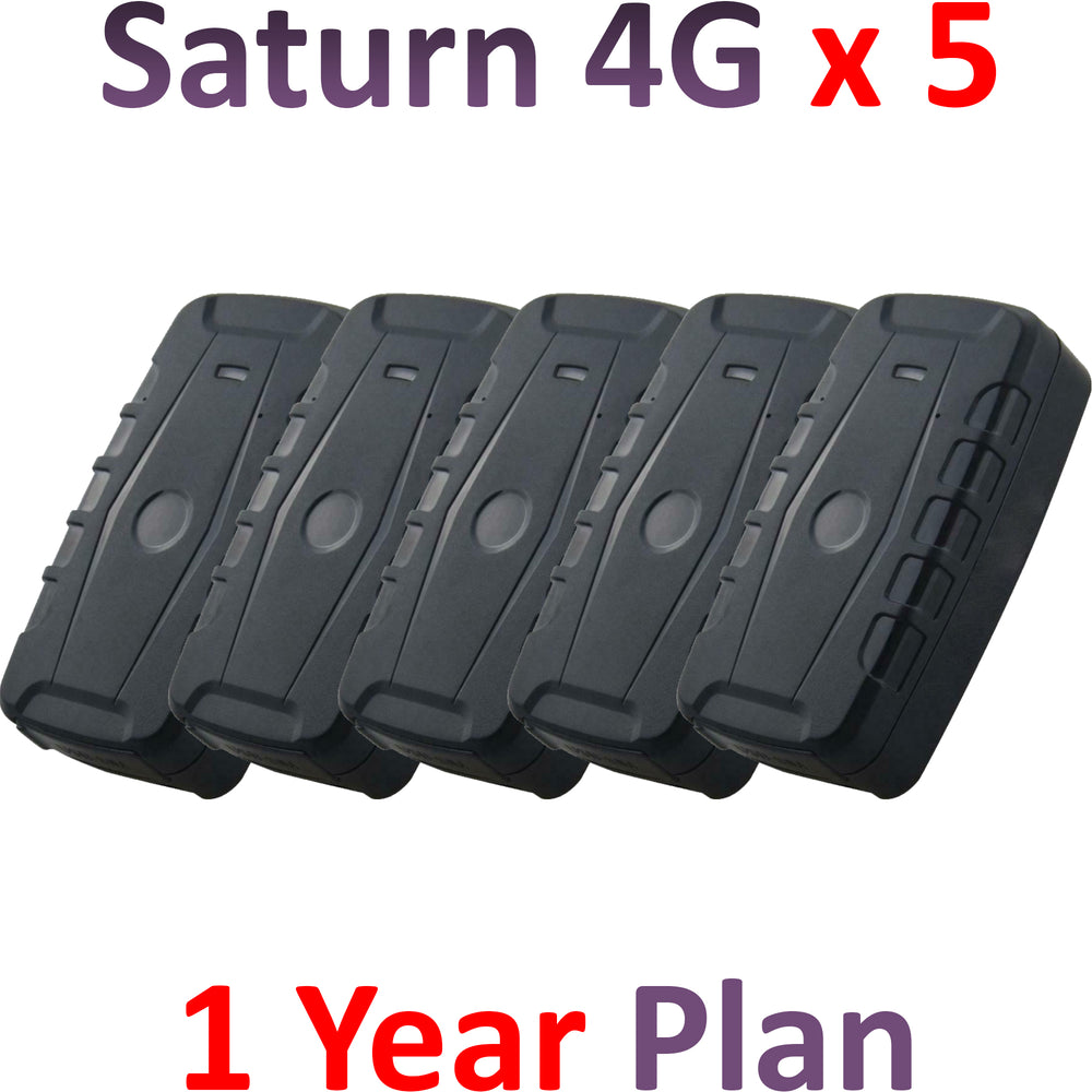 Saturn x 5 + 1 Year Plan (No Monthly Fee) - Magnetic GPS Tracker | Up to 2 Months Battery Life