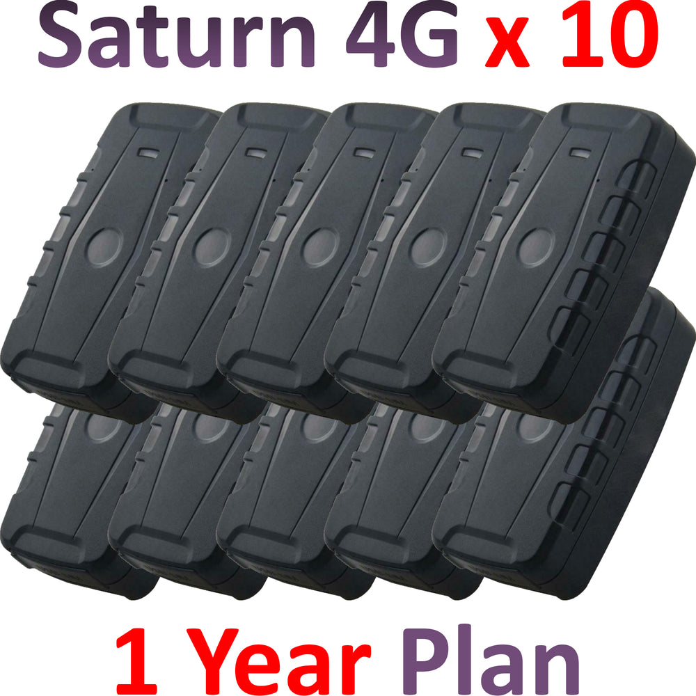 Saturn 4G x 10 + 1 Year Plan (No Monthly Fee) - Magnetic GPS Tracker | Up to 2 Months Battery Life