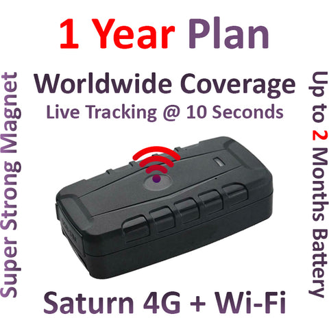 Saturn 4G x 10 + 1 Year Plan (No Monthly Fee) - Magnetic GPS Tracker | Up to 2 Months Battery Life