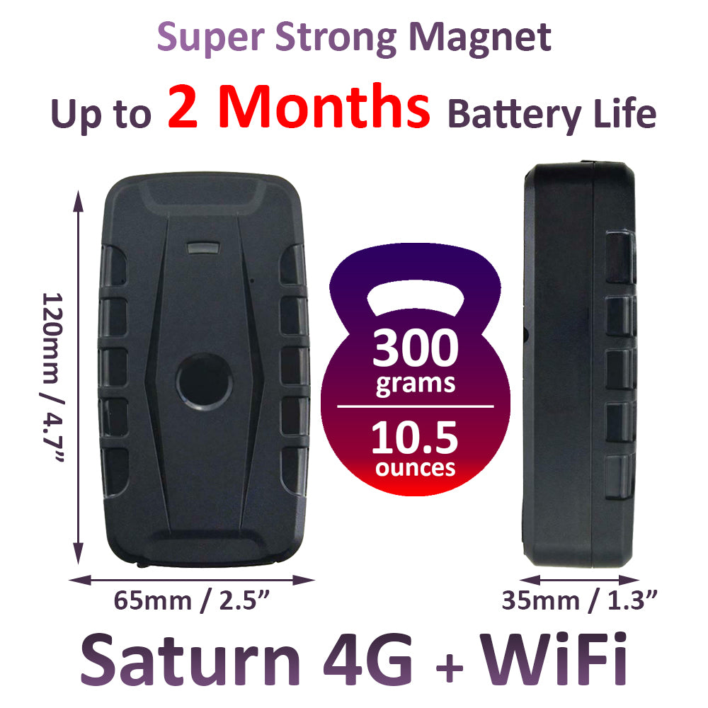 Saturn + 1 Month Plan - Magnetic GPS Tracker | Up to 2 Months Battery Life