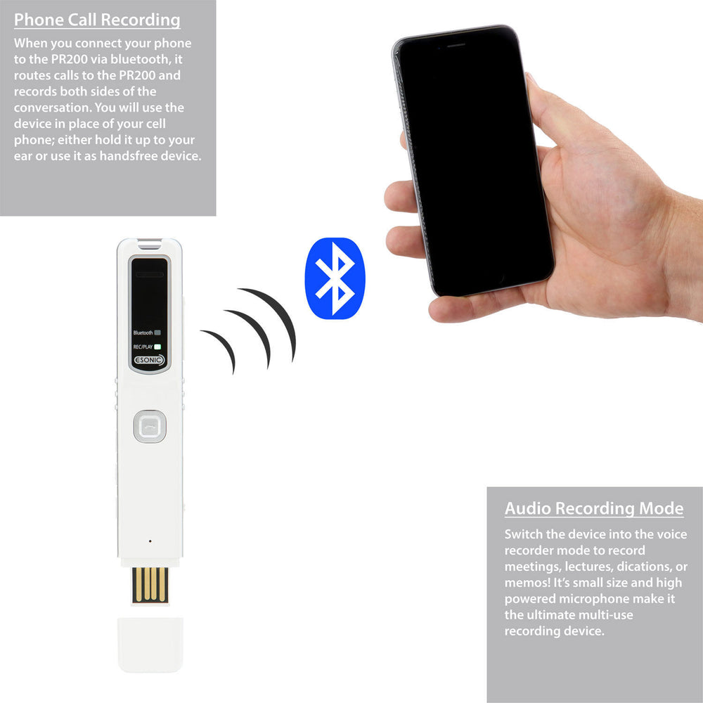 Bluetooth Cell Phone & Audio Call Recorder / Android & iPhone