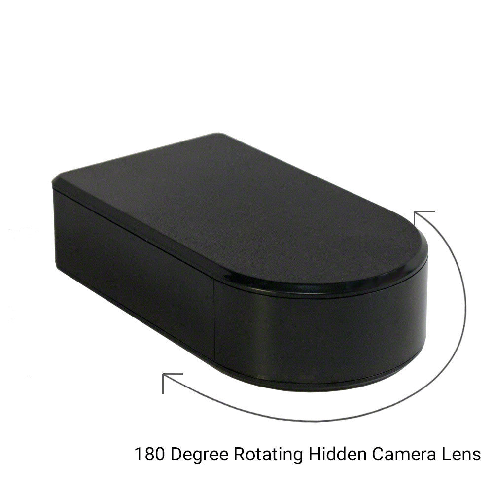 WiFi Black Box Hidden Camera Panoramic Rotatable Covert Lens Motion Activated
