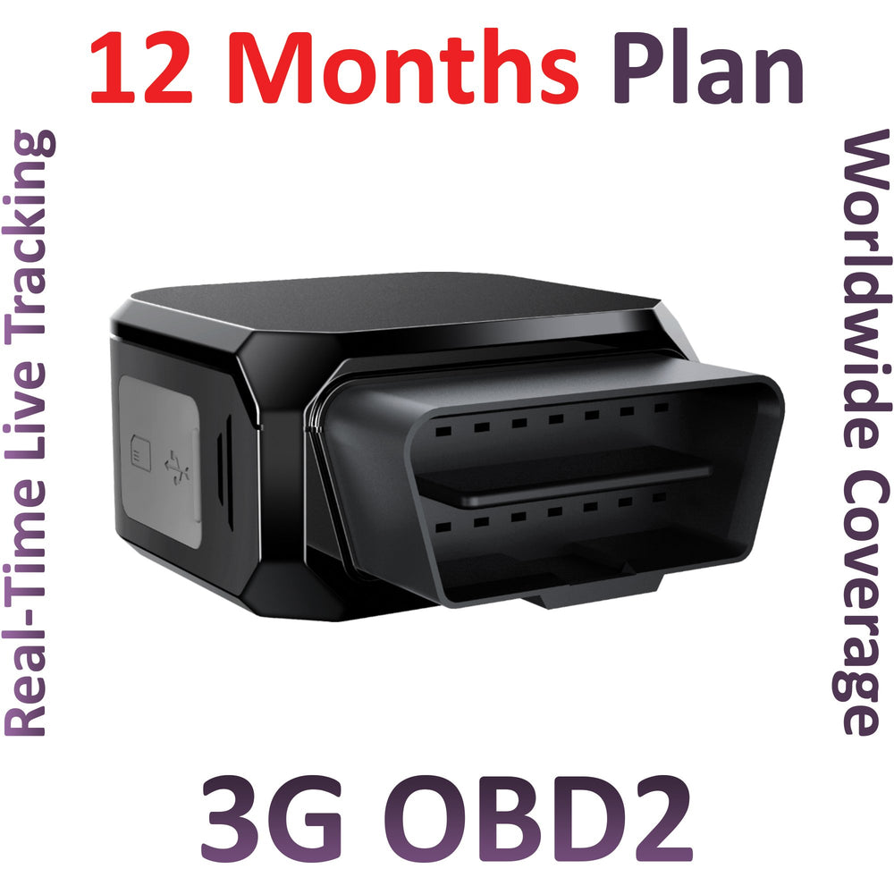 Plug-N-Play 3G OBD2 Real-Time GPS Tracker + 1 Year Worldwide Plan