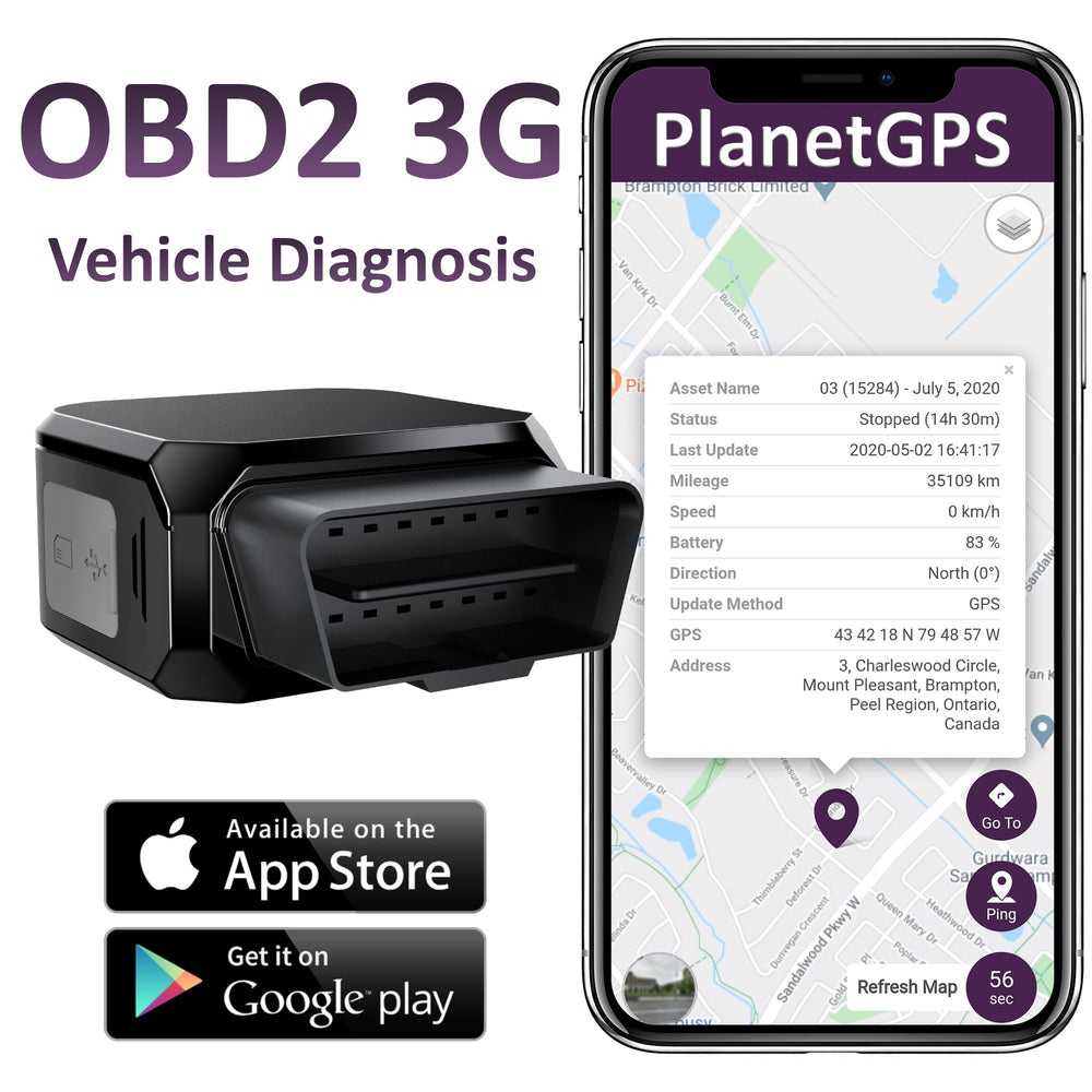 Plug-N-Play 3G OBD2 Real-Time GPS Tracker + 6 Months Worldwide Plan