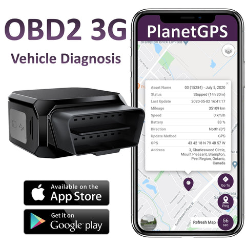 Plug-N-Play 3G OBD2 Real-Time GPS Tracker + 1 Year Worldwide Plan