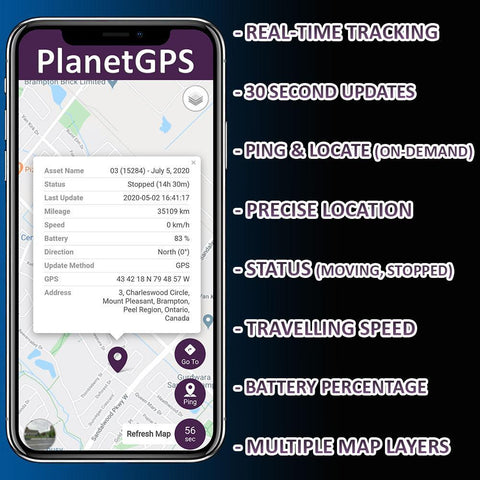 Tow Truck PTO Tracking GPS Tracker w/ Remote Engine Disable